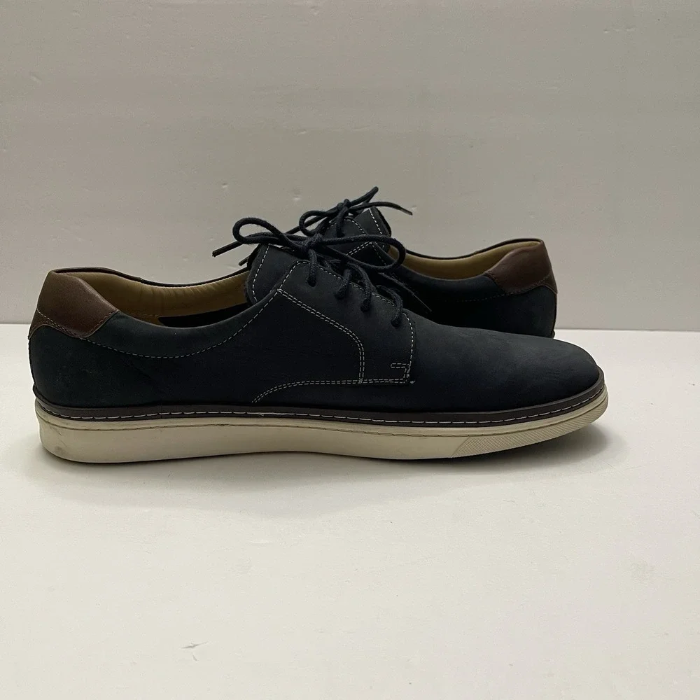 Johnston & Murphy McGuffey Plain Toe Navy Oiled‎ Full Grain Men's Shoe 10.5